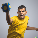 DALL·E 2023-06-12 14.02.28 - photo of a male handball player with a yellow shirt throwing a gi...png